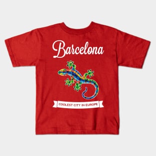 BARCELONA GAUDI LIZARD - Red Kids T-Shirt